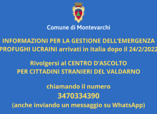 Montevarchi: le informazioni utili per l’emergenza profughi provenienti dall’Ucraina