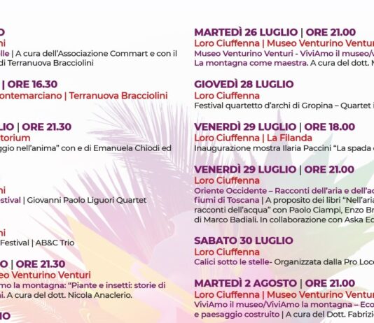 Eventi estivi: tutta la programmazione a Terranuova e Loro Ciuffenna