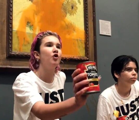 Lanciano la salsa di pomodoro Heinz sul quadro di Van Gogh: chissà perchè?