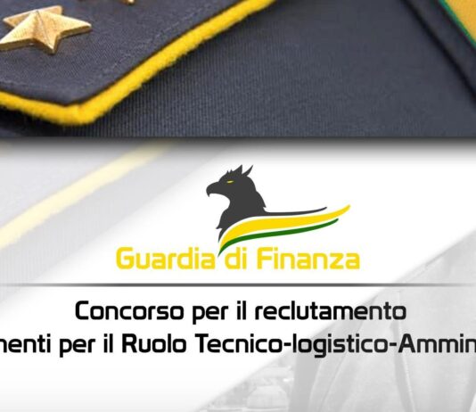 Guardia di Finanza: reclutamento di 15 tenenti per il ruolo tecnico-logistico amministrativo