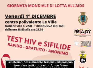 Nella Giornata Mondiale per la lotta contro l’Aids a Le Ville screening gratuito con test per Hiv e sifilide