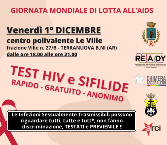 Nella Giornata Mondiale per la lotta contro l’Aids a Le Ville screening gratuito con test per Hiv e sifilide