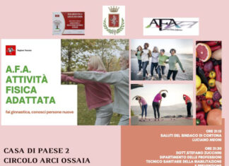 Cortona, «Afa e non solo»: una serata per conoscere l’attività fisica adattata
