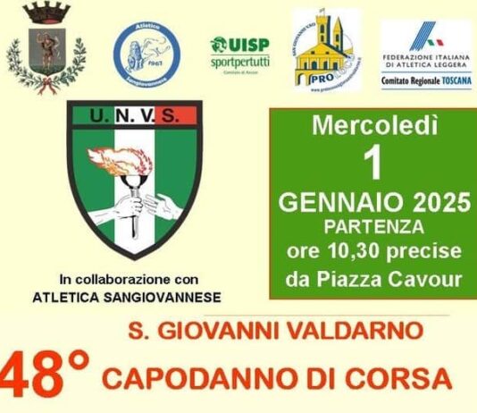 Il primo dell’anno di San Giovanni Valdarno inizia con una gara podistica