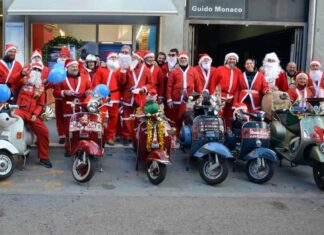 “Babbo Natale in Vespa” fa tappa al Luna Park e alla Città del Natale