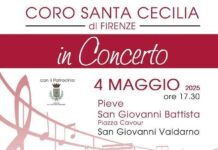 A San Giovanni Valdarno il concerto del coro Santa Cecilia di Firenze
