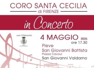 A San Giovanni Valdarno il concerto del coro Santa Cecilia di Firenze