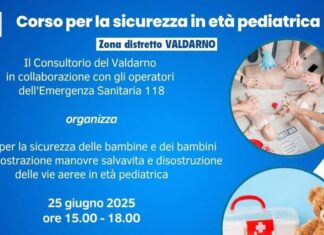 Valdarno: corso gratuito per la sicurezza in età pediatrica