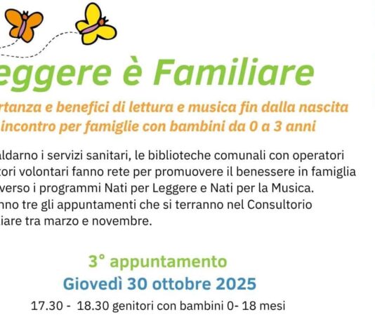 “Leggere è familiare”: il 30 ottobre ultimo appuntamento 2025