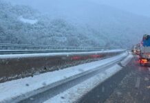Neve sul Verghereto, chiuso tratto della E45