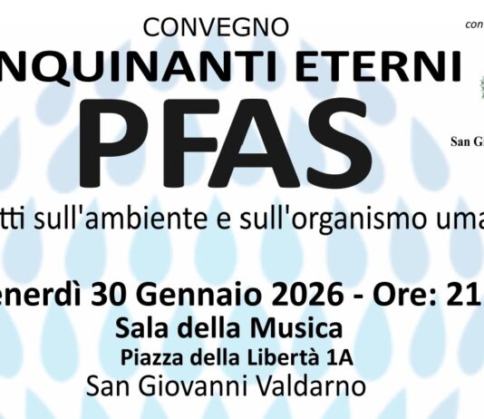 A San Giovanni Valdarno il convegno sugli inquinanti Pfas