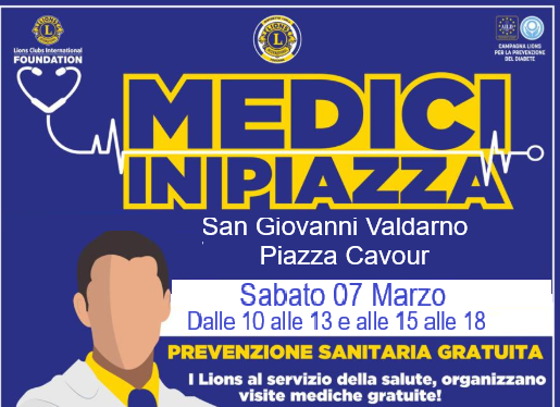Sabato 7 marzo a San Giovanni Valdarno i “Medici in piazza”