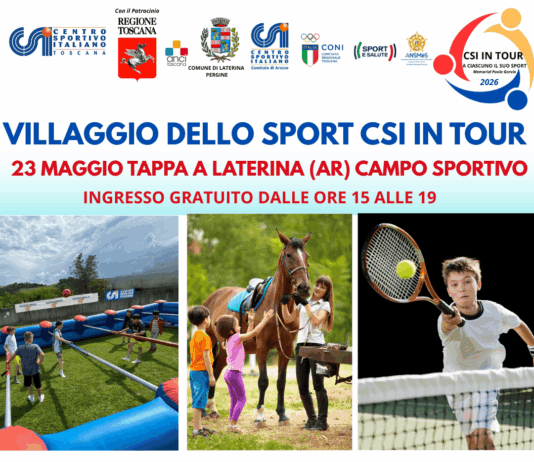 Laterina, in arrivo il Villaggio itinerante dello sport CSI in tour